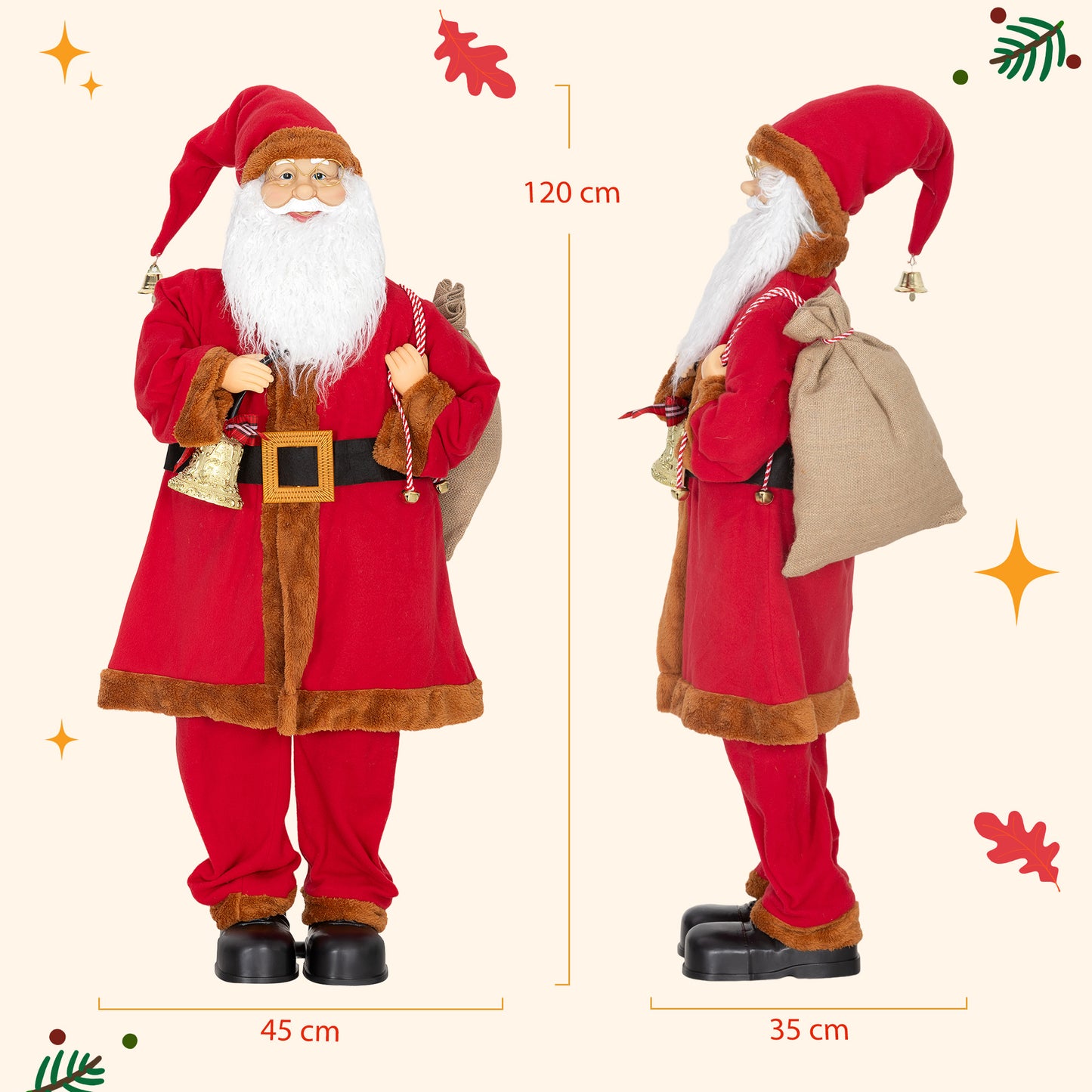 Singing and Dancing Santa Claus with Bell and Sack