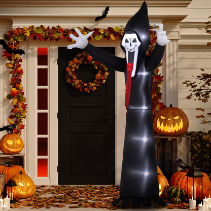 10 FT Grim Reaper Halloween Inflatable with 5 Built-in LED Lights, Blow Up Outdoor Halloween Decoration for Indoor, Outdoor Party