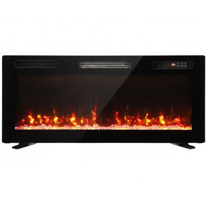 102cm Slim Electric Fireplace | 8.3cm Profile, Crystal Effect & 12 Flame Colours | 900/1800W, Remote, ECO & 7-Day Programme | Black