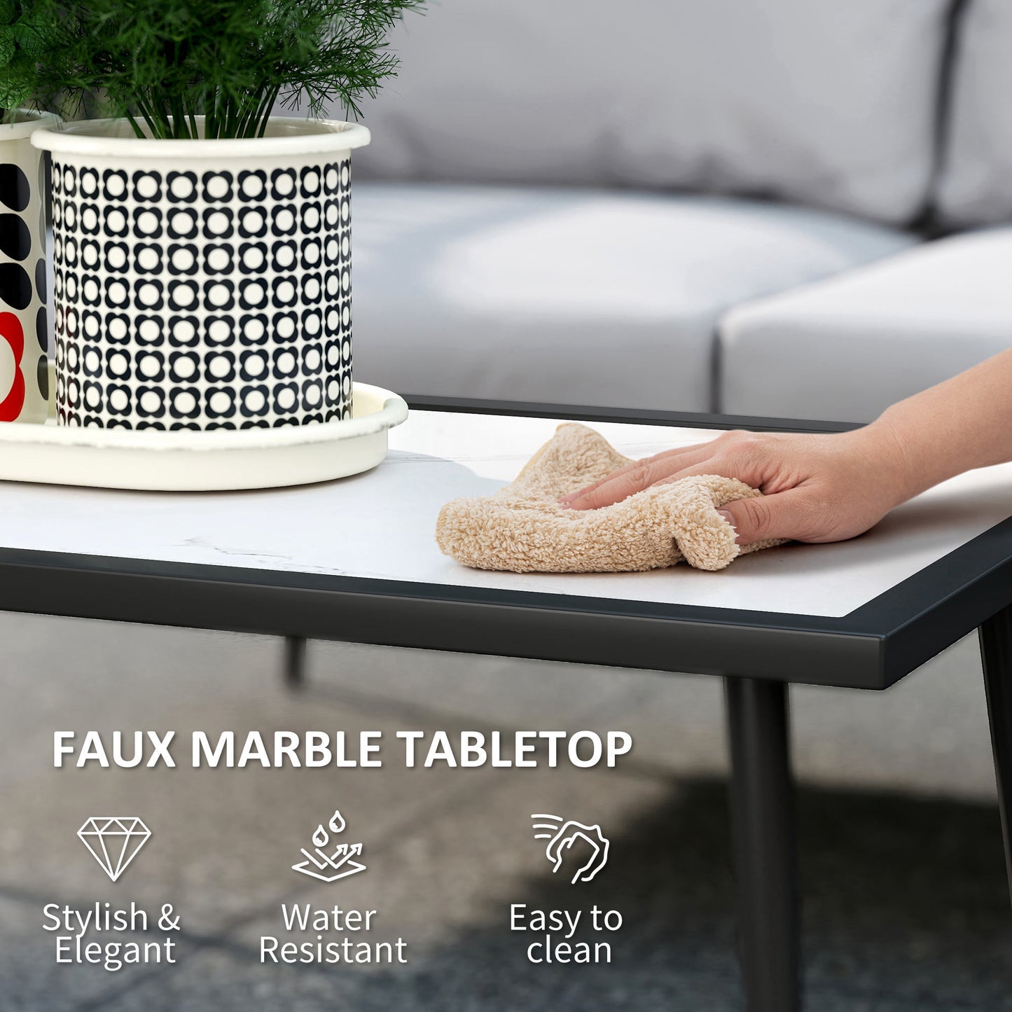 Outsunny 4-Piece Garden Furniture Set with Cushions - Light Grey