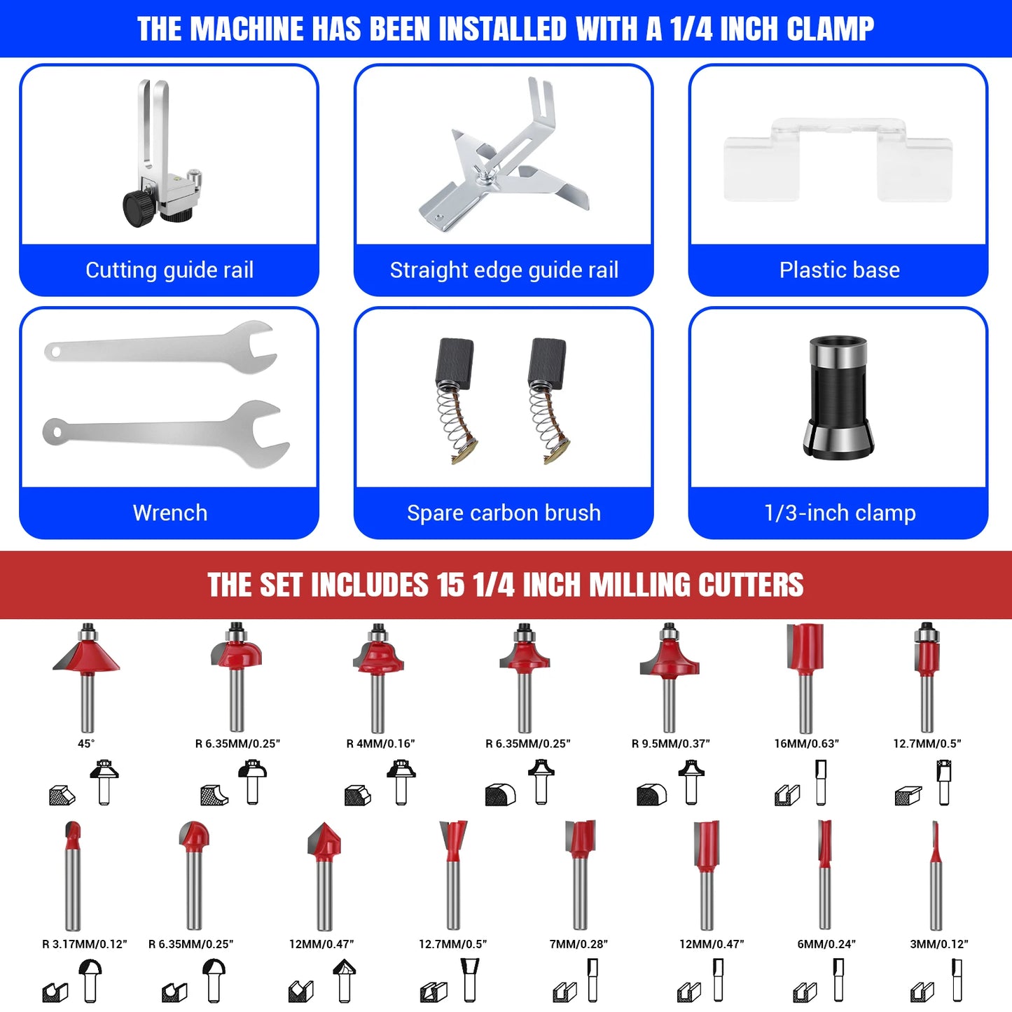 Handheld Palm Router Trimmer, Woodworking Hand Router With Trimmer Base, Wood Compact Trim Power Routers Tool