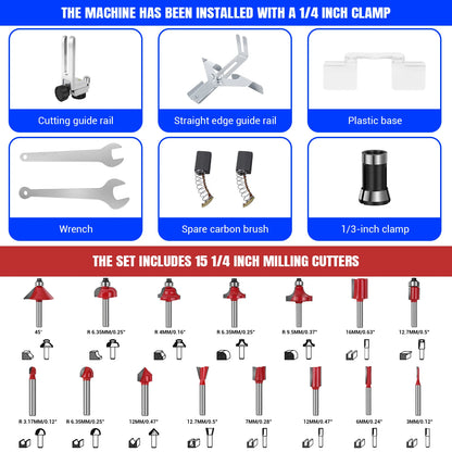 Handheld Palm Router Trimmer, Woodworking Hand Router With Trimmer Base, Wood Compact Trim Power Routers Tool