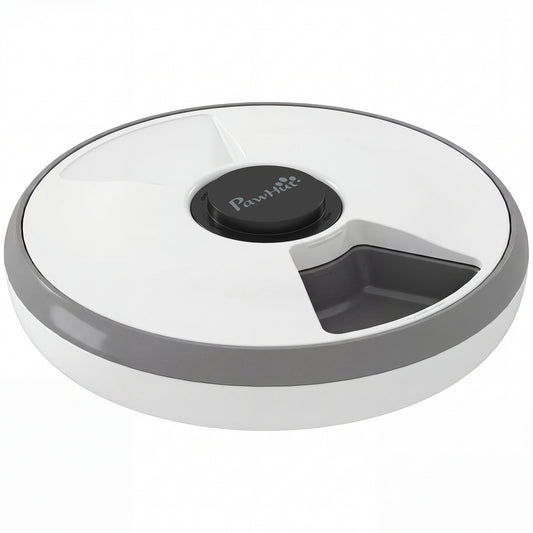 Automatic Cat Feeder | 6-Meal Programmable Timer | Ice Pack | Wet & Dry Food | LED Screen | Grey