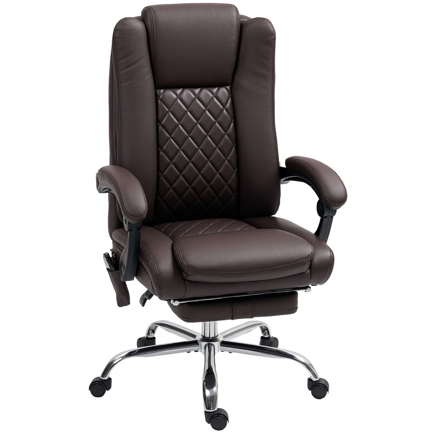 Executive Office Chair with 6-point Massage and Heat - Dark Brown