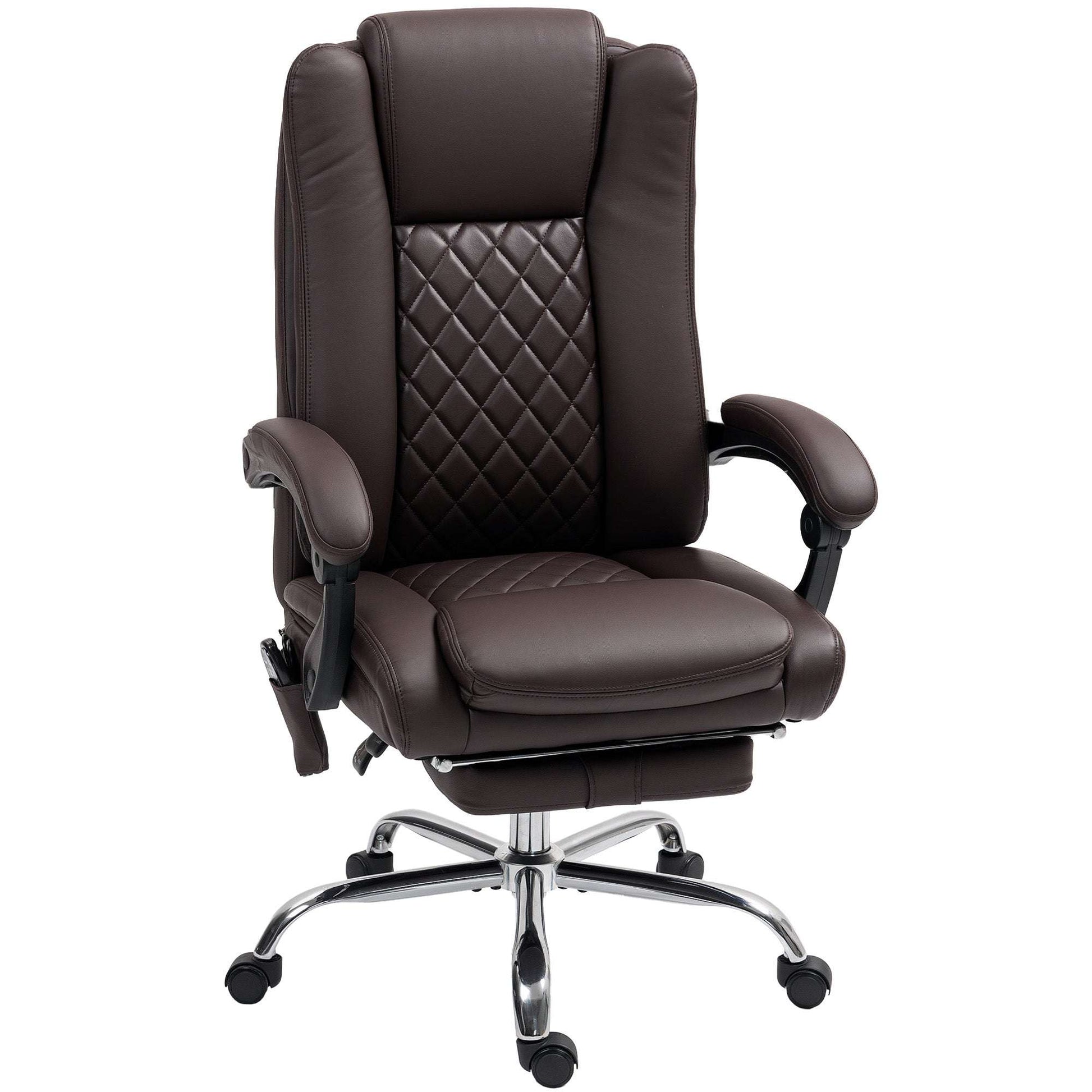 Executive Office Chair with 6-point Massage and Heat - Dark Brown
