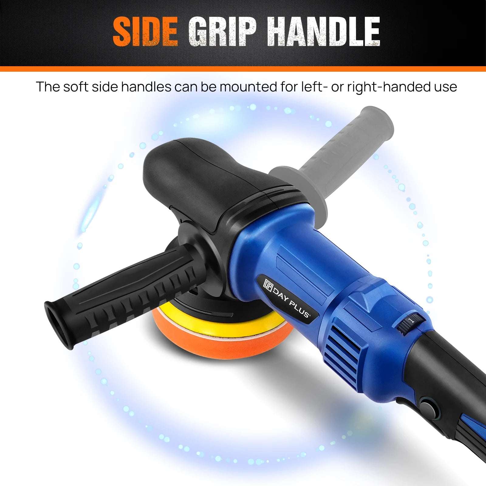5000W Dual Action Car Polisher, Random Orbital Polishing Car Buffer, 6 Variable Speeds For Car Detailing & Cleaning