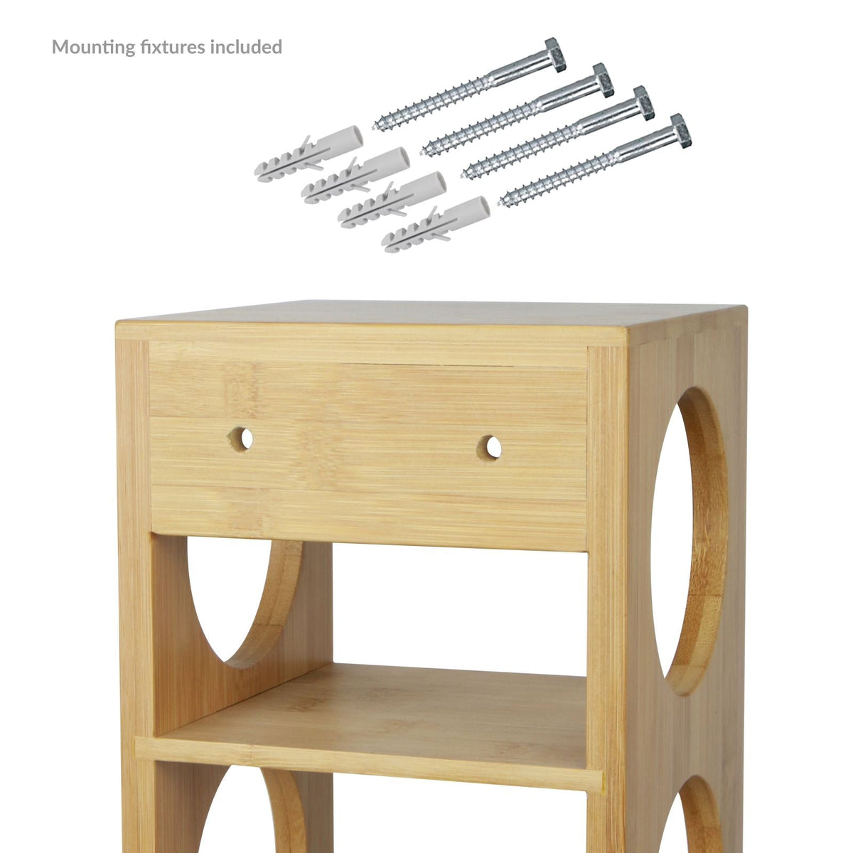 Maison & White Bamboo Wine Rack | 5 Bottle Holder | Wall Mounted or Freestanding | Vertical & Horizontal Storage | Natural Bamboo, 60cm