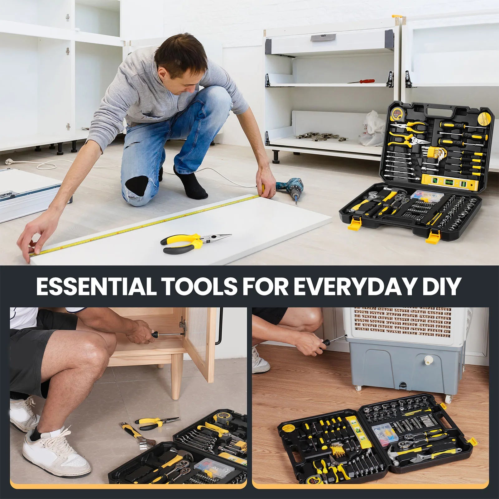 Tool Kit Home Toolbox DIY Tool Set, Portable Complete Hand Home Tool Kit Set, For Motorbike Car