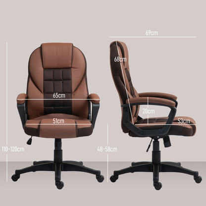 Faux Leather Office Chair - Brown / Grey