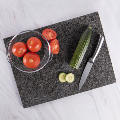 Maison & White Natural Granite Chopping Board | Dark Grey Speckled Stone | EVA Non-Slip Feet | 40 × 30 × 1.5cm