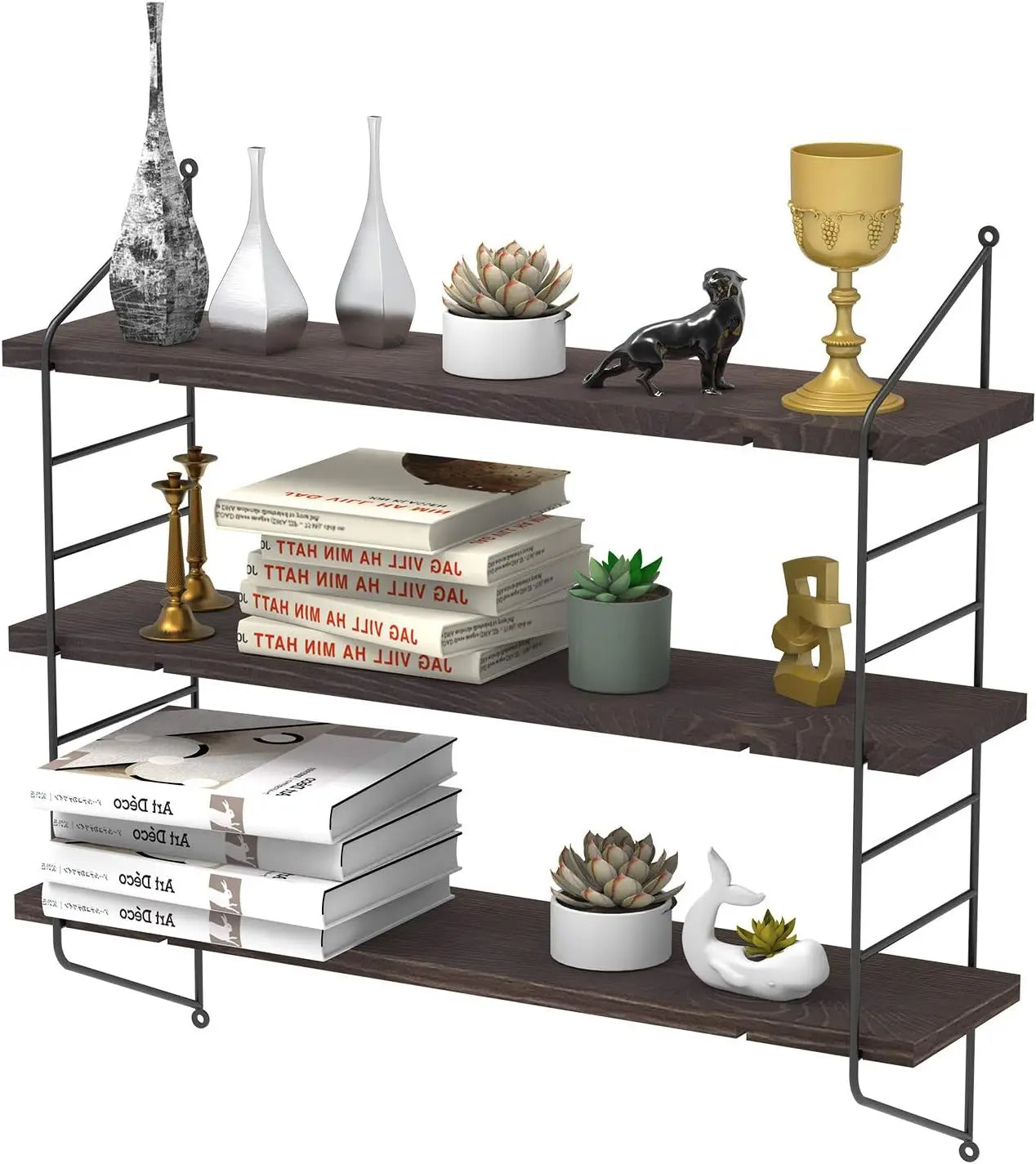 3 Tier Floating Wall Shelf Unit Kitchen Wall Storage Display Shelf Bookshelf