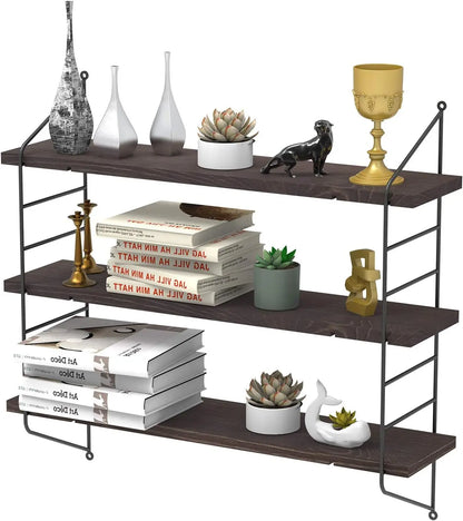 3 Tier Floating Wall Shelf Unit Kitchen Wall Storage Display Shelf Bookshelf