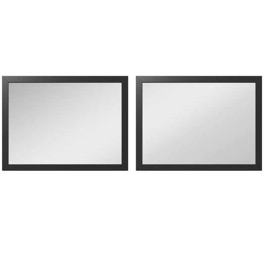 Set of 2 Wall Mirrors | Black Frame | 30 x 40 cm