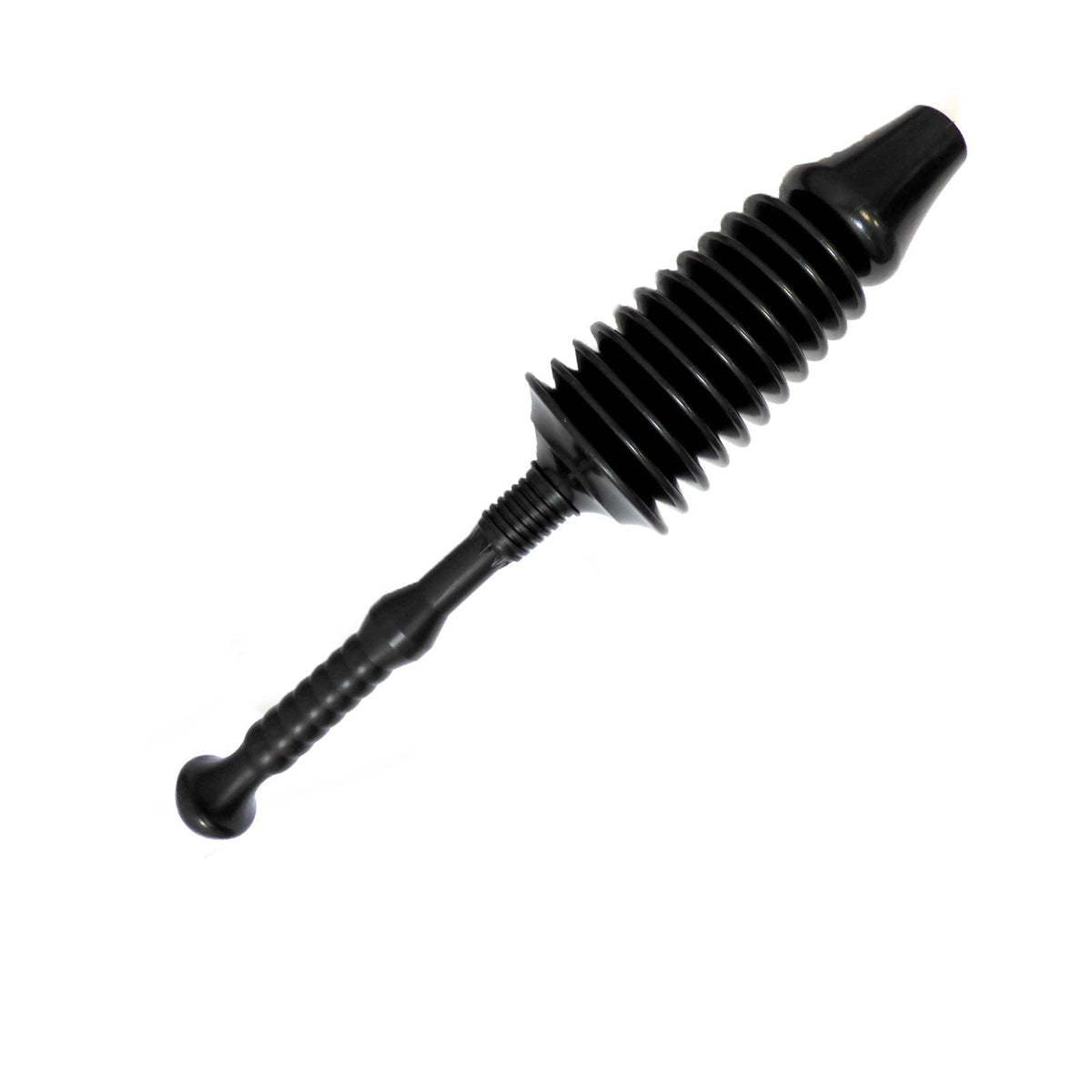 Pukkr Powerful Toilet Plunger | Water Pressure Concertina Head | 8x More Powerful | Handle 28cm | Assembled 62cm | Disassembles for Storage | Unblocks Toilets Fast | 2-Year Warranty