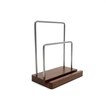 Maison & White Vinyl LP Display Stand & Shelf | Walnut & Metal | 17x10x20cm | Wall Mount or Freestanding | Felt-Backed | 2-Year Guarantee | Record Display
