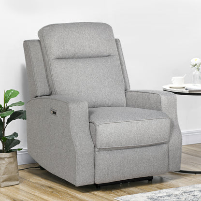 Electric Recliner Armchair, Recliner Chair with Adjustable Leg Rest, USB Port, Grey