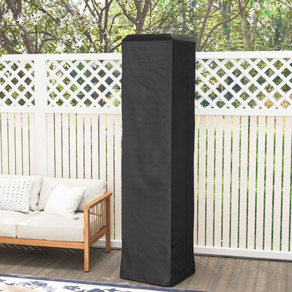 Heavy Duty Gas Pyramid Patio Heater Cover, Full Length Outdoor Heater Cover Protector, UPF 30+ Oxford Fabric with Zipper, Black