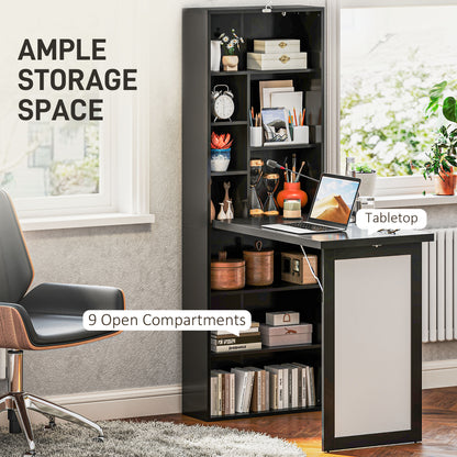 Three-Part Work Desk, with Storage and Chalkboard - Black