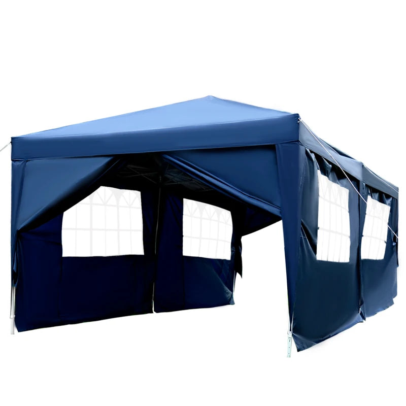 Outdoor 3 X 6M Garden Heavy Duty Water Resistant Pop Up Gazebo Marquee Party Tent Wedding Canopy Awning-Blue