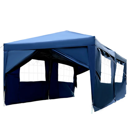 Outdoor 3 X 6M Garden Heavy Duty Water Resistant Pop Up Gazebo Marquee Party Tent Wedding Canopy Awning-Blue