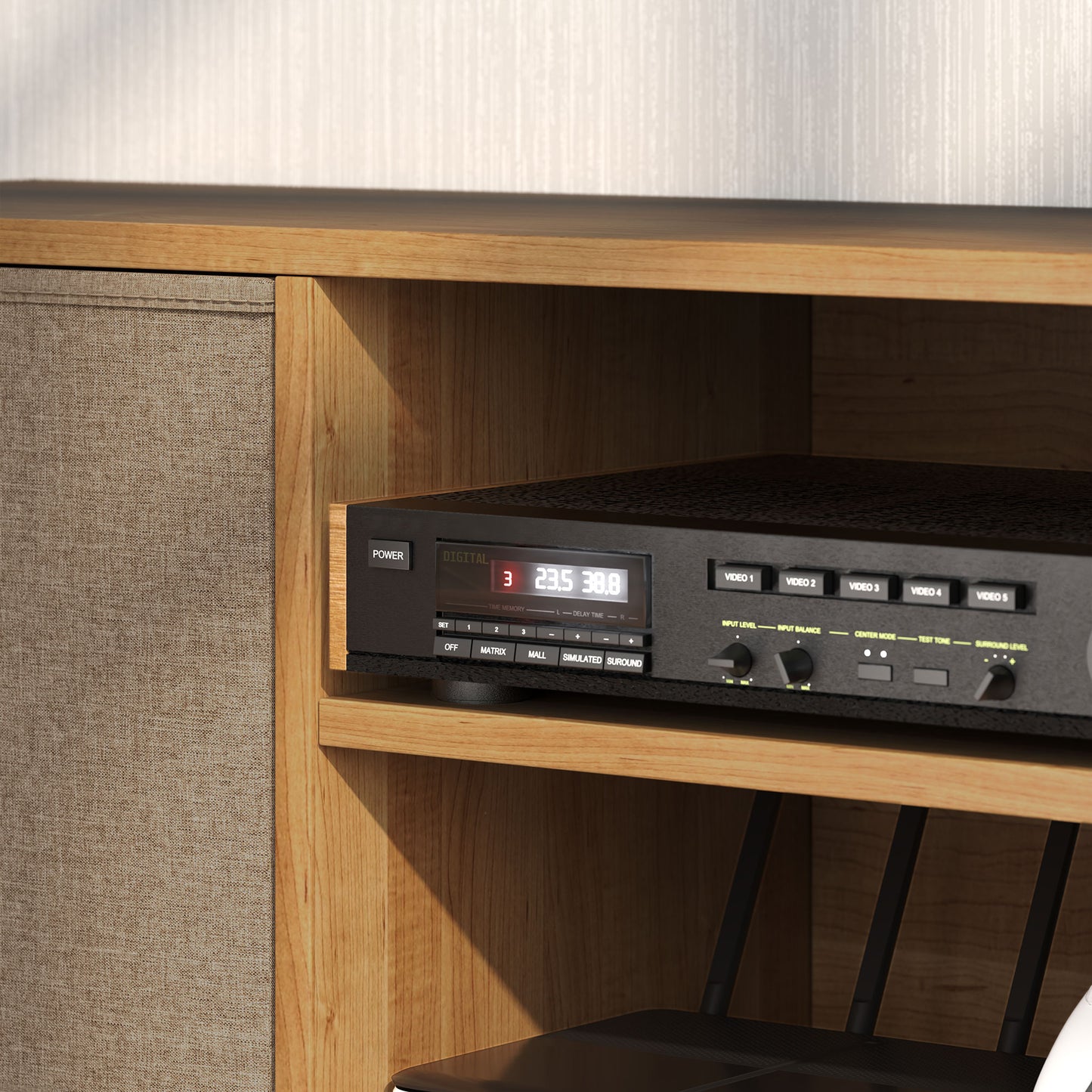 Retro Vintage Style TV Cabinet Stand Unit for TVs up to 50'' with Foldable Drawers, Entertainment Centre for Living Room Brown