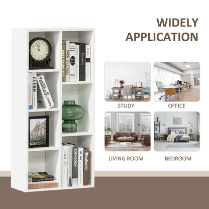 Seven-Cube Bookcase Bookshelf Cabinet Storage Organiser - White Wood Effect