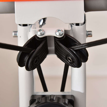 2-in-1 Upright  Exercise Bike Stationary Foldable Magnetic Recumbent Cycling with Arm Resistance Bands Orange