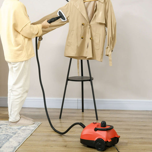1.2 Litre Tank Portable Steam Cleaner Chemical Free Cleaning 3.5bar Multi Purpose Steamer, 13 Piece Accessory Steam Mop  1500W - Red