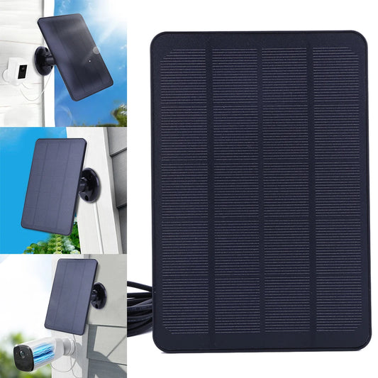 4W 5V Solar Charging Panel Waterproof Solar Battery Charger Adjustable Wall Mount Bracket for Ring Stick Up&Spotlight Camera