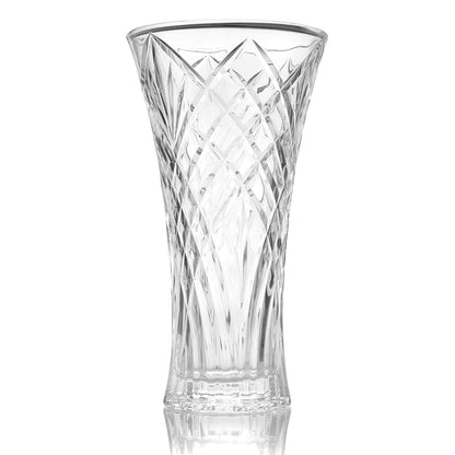 Maison & White Crystal Cut Glass Flower Vase 23cm | Watertight | Fresh & Faux Flowers | Candle Holder | Vintage Cut Glass Design | Light-Refracting Facets | Table Centrepiece | 23x12.5cm | 2-Year Warranty