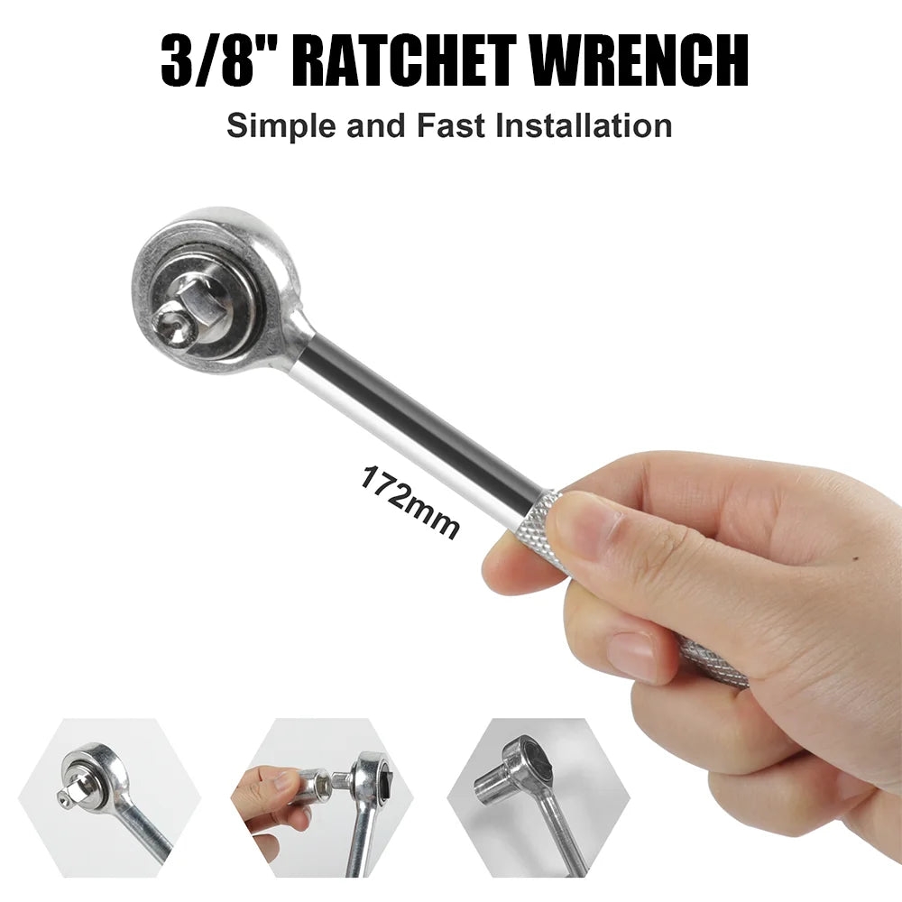 40 Piece Ratchet Spanner Wrench Socket Set Car Repair Tool Kit 3/8 Ratchet Spanner Screwdriver Bits Hand Tool