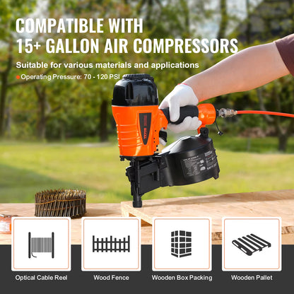 Coil Siding Nailer CN65 CN55 CN70 CN83 CN90 Pneumatic Siding Nail Gun Pallet Making Coil Nailer 70-120PSI Air Nailer