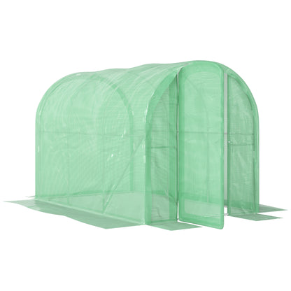 3 x 2 x 2m Polytunnel Greenhouse with Walk-in Grow House Tent with PE Cover and Galvanised Steel Frame, Green
