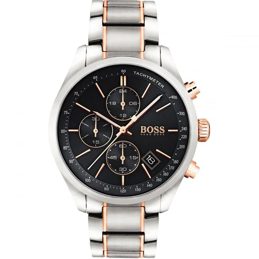 Hugo Boss Men's Grand Prix Wrist Watch Gold & Silver Tone HB1513473