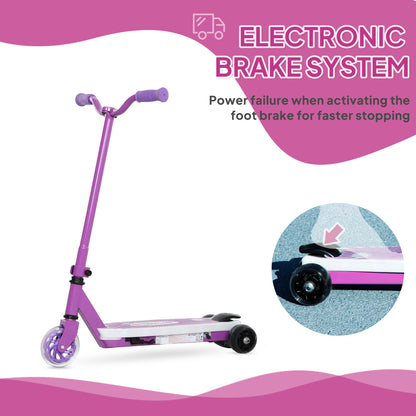 Electric Scooter for Kids Ages 4-7, with Auxiliary Rear Wheels, Flashing LED Light and Electric Brake, Kids Electric Scooter for Boys Girls, 6 KM/H & 8 KM