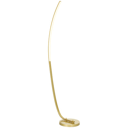 Modern 147cm Curved LED Floor Lamp - Gold Tone
