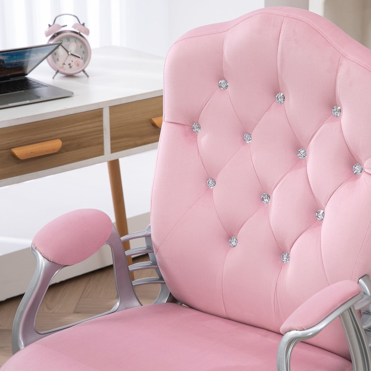 Vinsetto Office Chair Desk Chair with 360 Degree Swivel Wheels Adjustable Height Tilt Function Pink