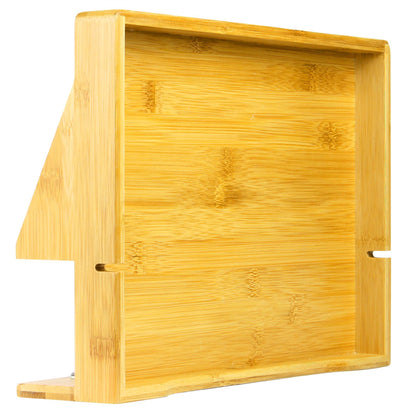 Maison & White Bamboo Clip-On Bedside Shelf | Clamp-On Bed Frame Tray with Cable Slots | Natural Finish | 33 × 25cm