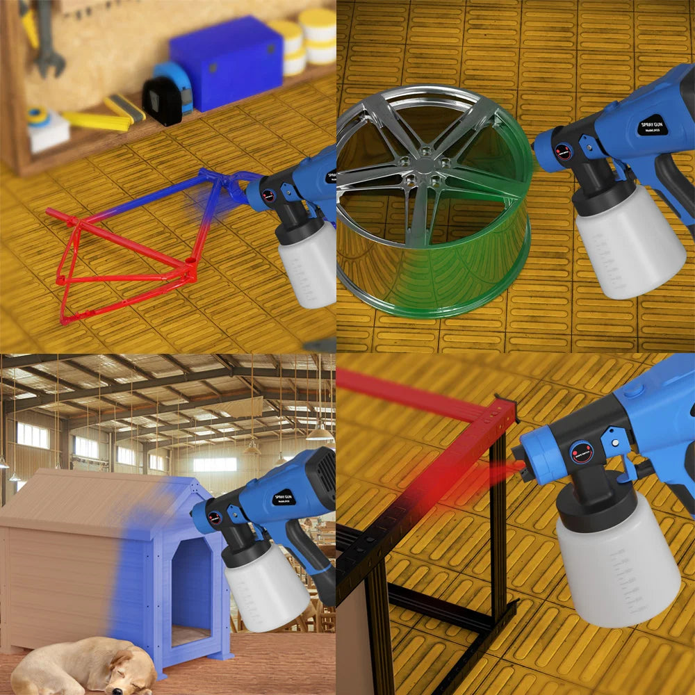 Electric Paint Sprayer, 3 Spray Patterns & 1000ml Detachable Tank Spray Gun Handheld For Fencing, Decking, Garden 