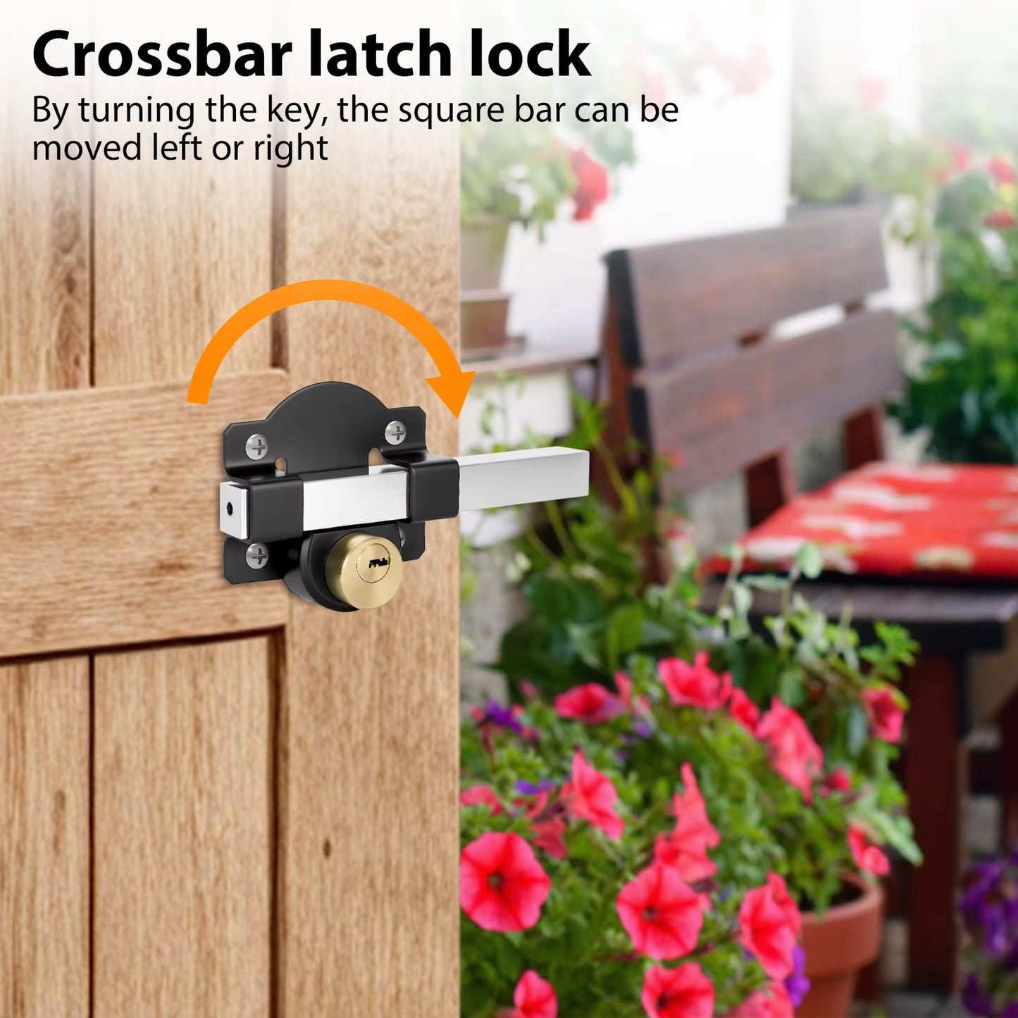Throw Gate Lock 50mm Both Side Door Lock Stainless Steel Grade Lockable With Rear Double Locking For Yard Garden Doors & 5 Keys