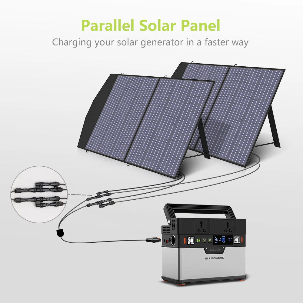 ALLPOWERS Foldable and Portable Solar Panel 100 / 200W Solar Battery Charger, Outdoor Emergency Backup Power for Power Station Etc