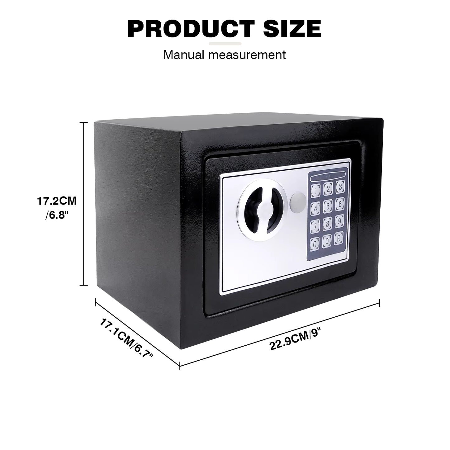 Safes for Home Fireproof Waterproof with 2 Manual Override Keys,Security Safe Cash Box with Double Digital Keypad and Key