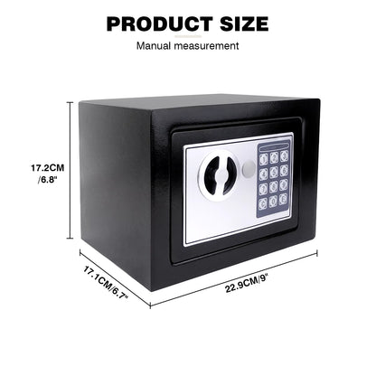 Safes for Home Fireproof Waterproof with 2 Manual Override Keys,Security Safe Cash Box with Double Digital Keypad and Key