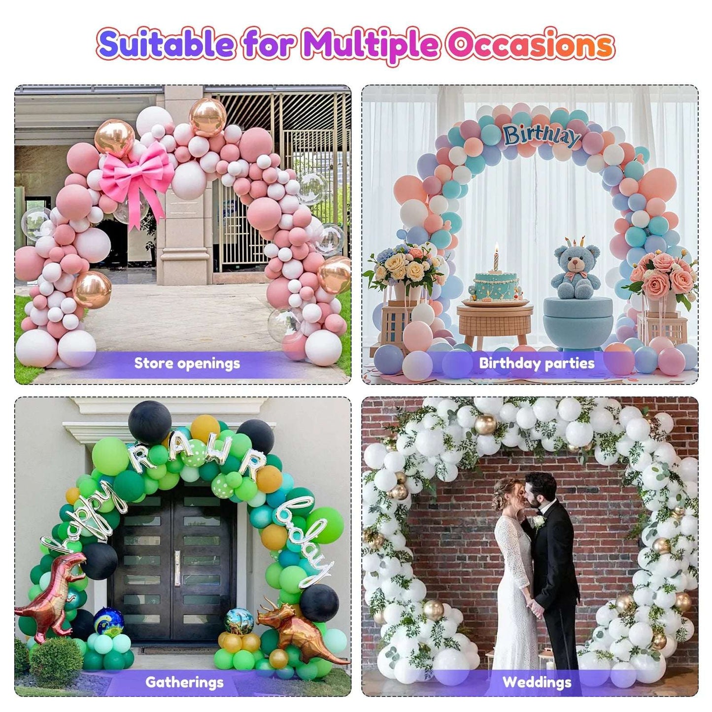 Reusable Balloon Arch Stand Kit with Base, Adjustable Balloon Arch Frame 3M Wide & 2.7M Tall for Graduation Wedding Birthday