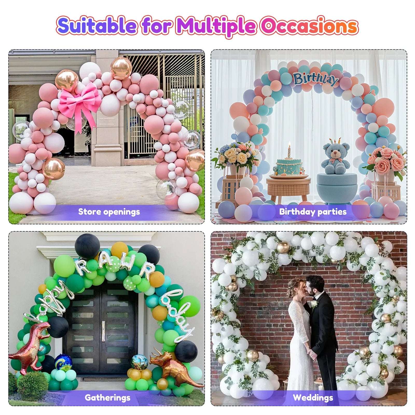 Reusable Balloon Arch Stand Kit with Base, Adjustable Balloon Arch Frame 3M Wide & 2.7M Tall for Graduation Wedding Birthday