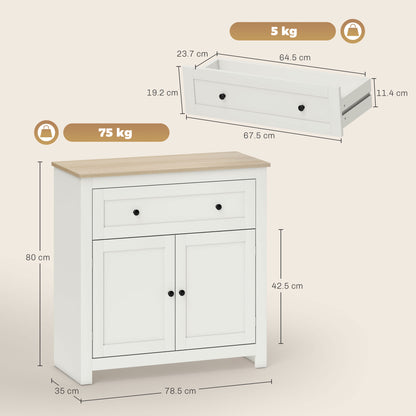 Sideboard Storage Cabinet, Modern Kitchen Cupboard with Adjustable Shelf, Drawer and Double Doors
