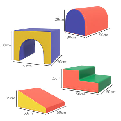 4-piece Padded Foam Blocks Soft Play Set for Toddlers 1-3 Years, Red