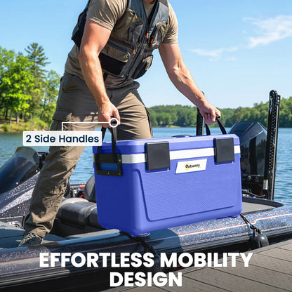 42.6L Insulated Cool Box | 72-Hour Retention | HDPE Shell | PU Foam | Drain Valve | 70kg | Camping & Fishing | Dark Blue