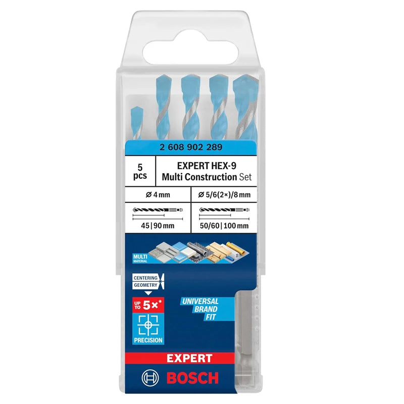 BOSCH 2608902289 EXPERT HEX-9 Multi Construcion Drill Bit Set Hexagon Shank High Precision Drilling Widely Used Tool Attachments