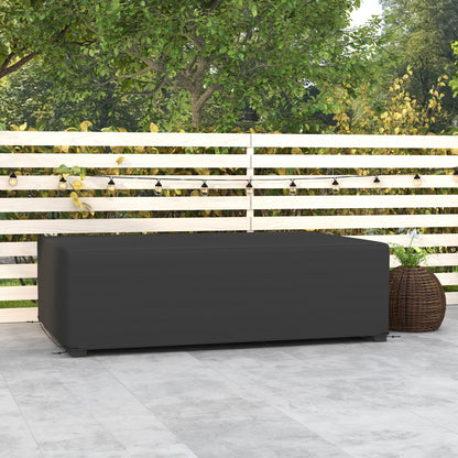 600D Oxford Table Set Cover Outdoor Garden Rattan Furniture Protection Cover Protector Waterproof Anti-UV, 245 x 165 x 66 cm Black / Dark Grey